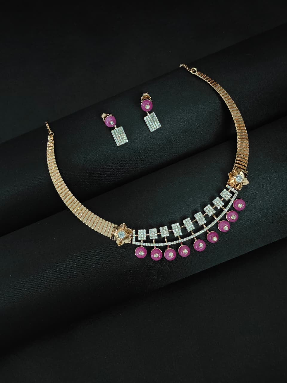 The Ruby Fringe Necklace Set